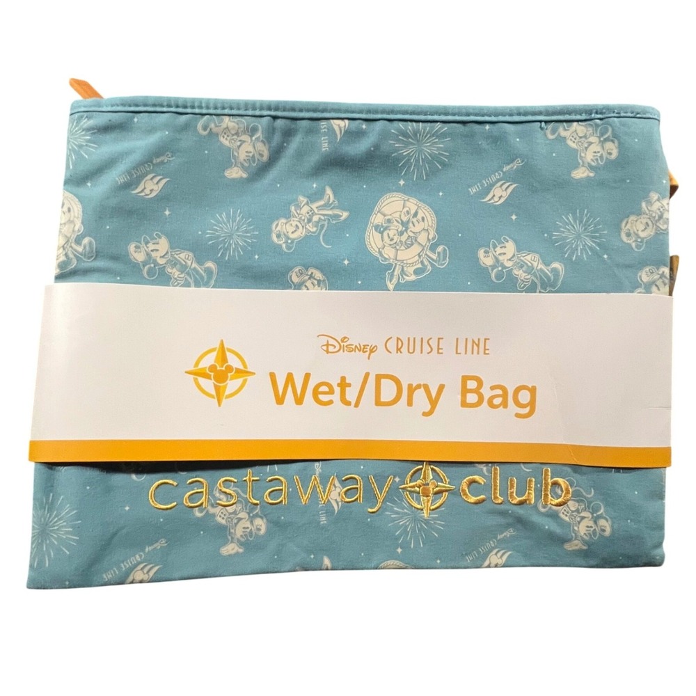 Disney Cruise Line Wet/Dry Bag Unisex OS Blue Mickey Minnie Castaway Club Pouch
